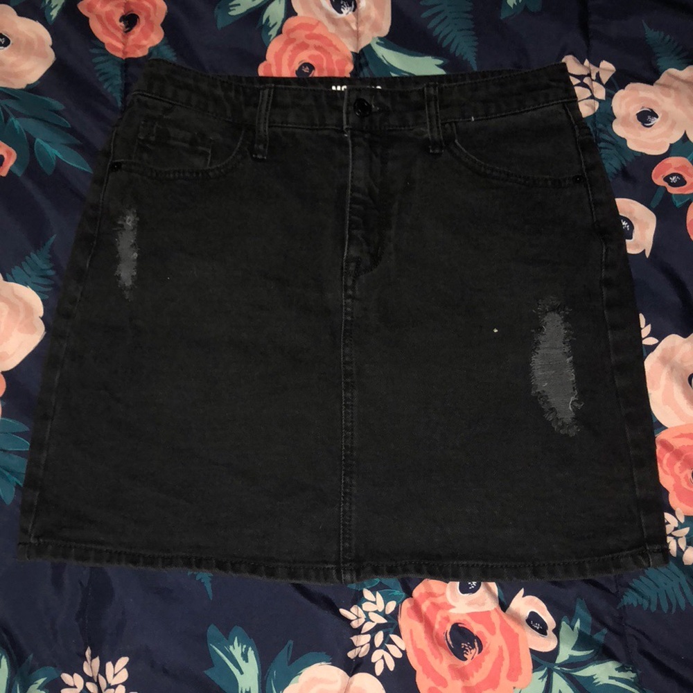 Black Denim Skirt
